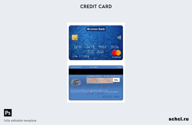 цифровая загрузка шаблона карты Mastercard Ulster Bank Республики Ирландия
